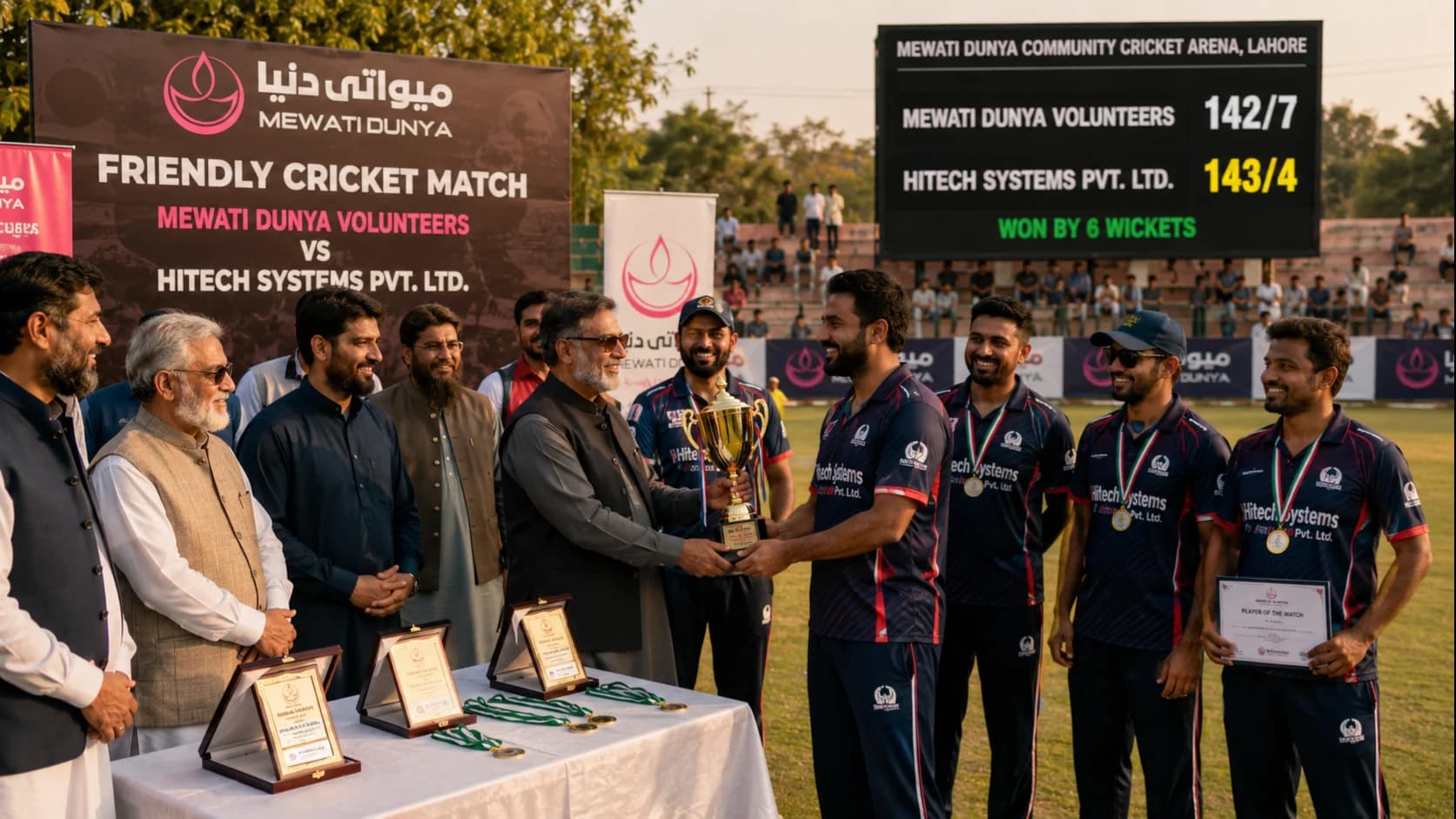 Hitech Systems Pvt. Ltd. Wins Friendly Cricket Match Against Mewati Dunya Volunteers in Lahore